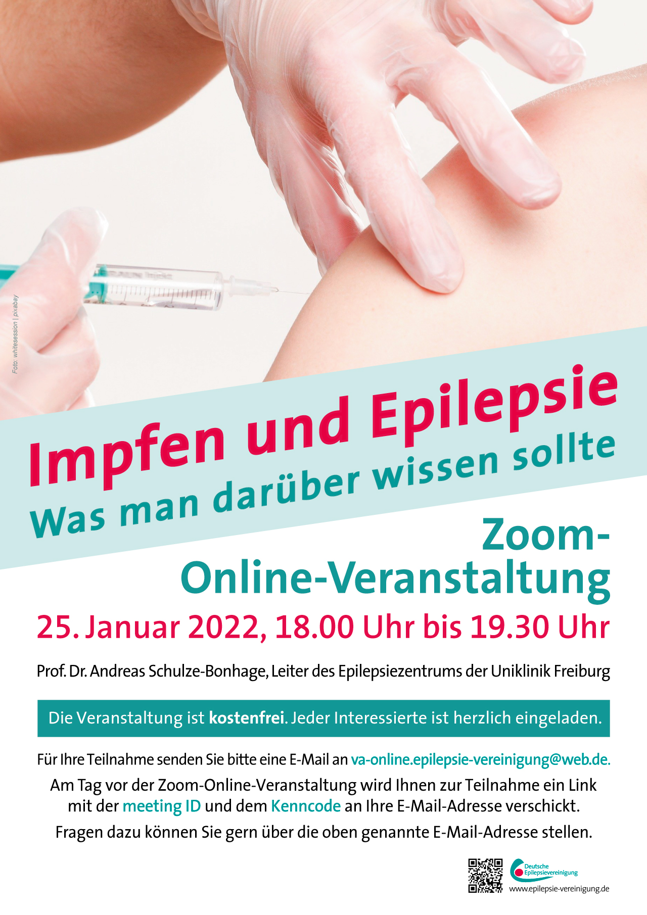 Plakat Online-Veranstaltung Impfen