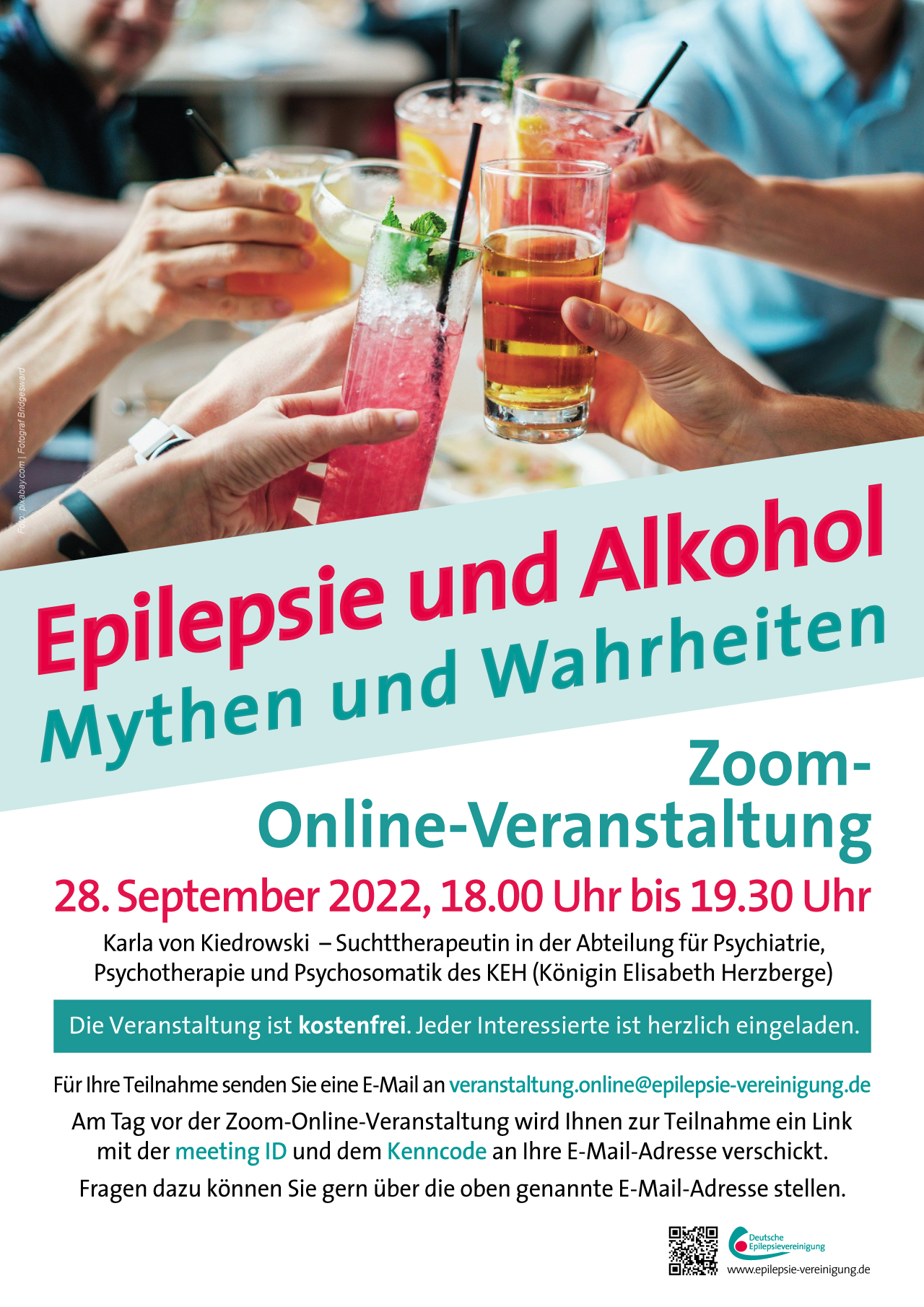 Plakat Epilepsie und Alkohol