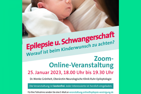 Plakat zu Veranstaltung Epilepsie und Schwangerschaft